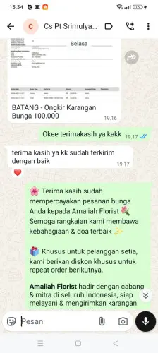 Testimonial Papan Bunga ciherangjaya